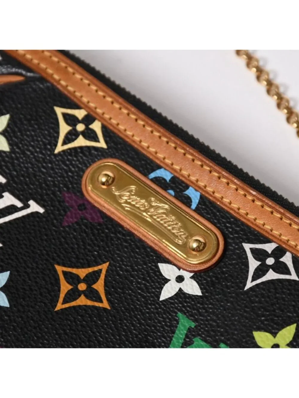 Louis Vuitton Pouch Pochette Mirror MM Monogram Multicolor Takashi Murakami
